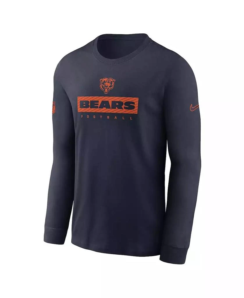 NIKE Men's Navy Chicago Bears Sideline Performance Long Sleeve T-Shirt 3