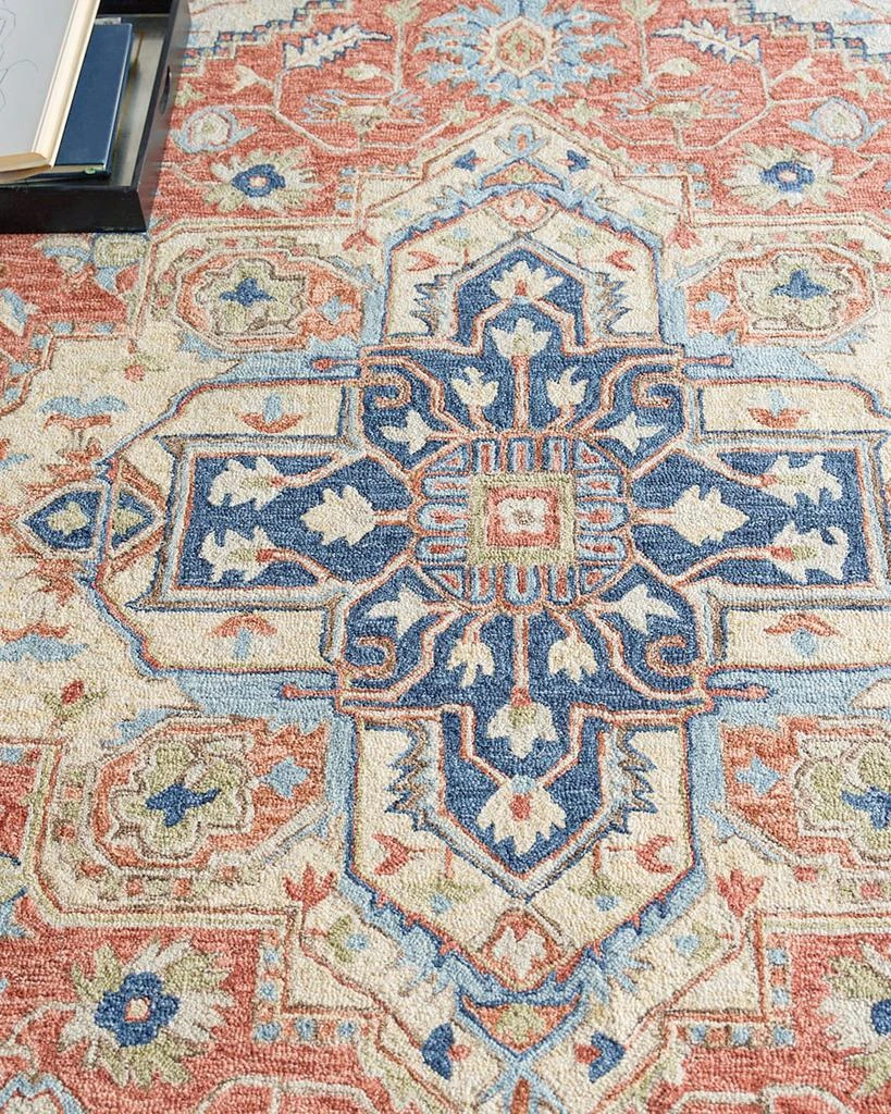 Exquisite Rugs Richmond Serapi Hand-Tufted Red/Blue Rug, 10' x 14' 7