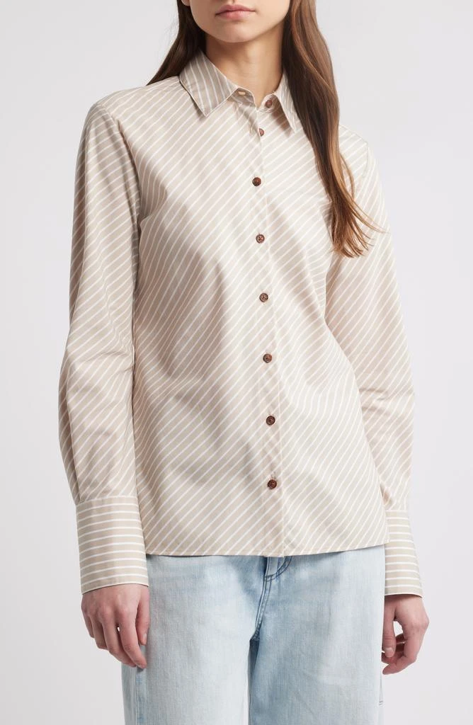 Rag & Bone Stripe Cotton Button-Up Shirt 1