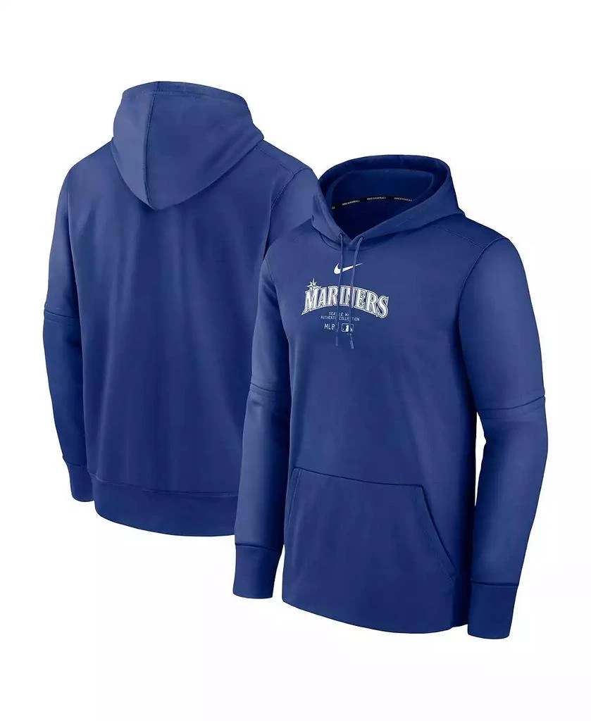 NIKE Men's Royal Seattle Mariners Authentic Collection Practice Performance Pullover Hoodie 1