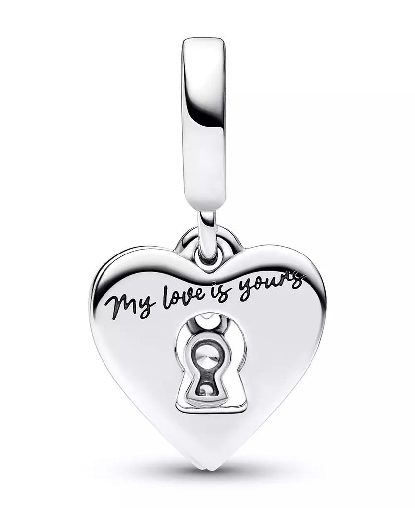 PANDORA Sterling Silver Padlock Heart Double Dangle Charm