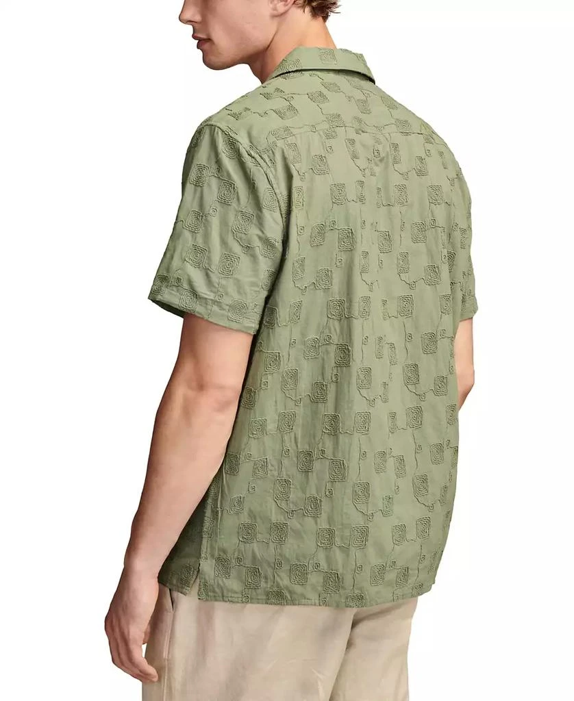 Lucky Brand Men's Embroidered Camp Collar Textured Short Sleeve Shirt 2