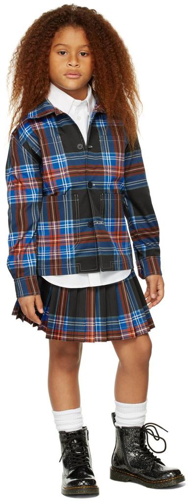 Charles Jeffrey Loverboy SSENSE Exclusive Kids Black Tartan Jacket