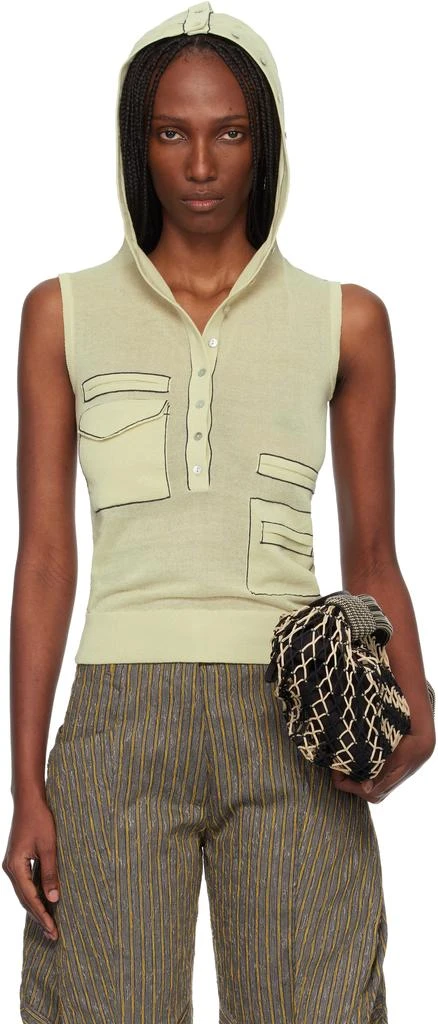 Kiko Kostadinov Green Kreiner Knit Rollneck Tank Top