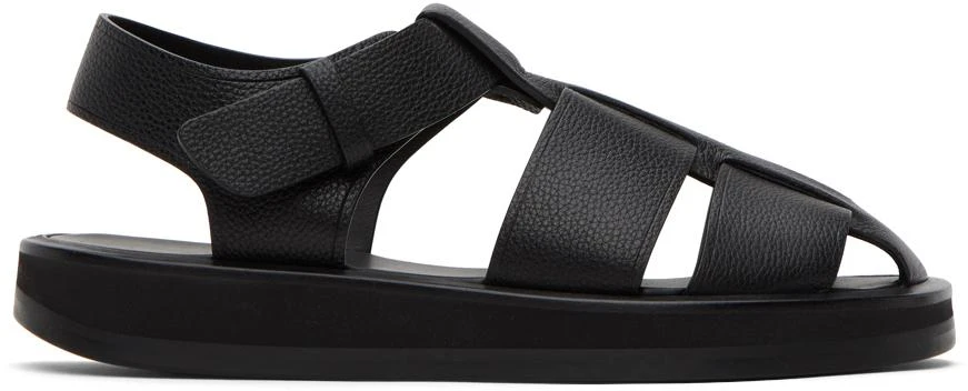 The Row Black Fisherman Sandals 1