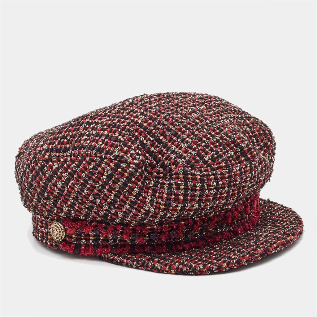 Chanel Chanel Multicolor Tweed Newsboy Cap S 1