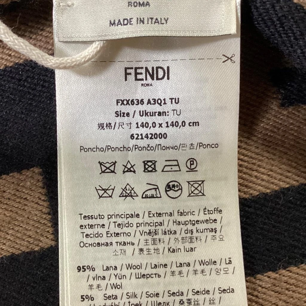 Fendi Logo Monogram Poncho in Brown Wool 5