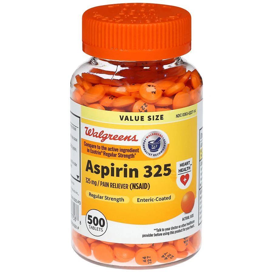 Walgreens Aspirin 325 mg Enteric-Coated Tablets Regular Strength 1