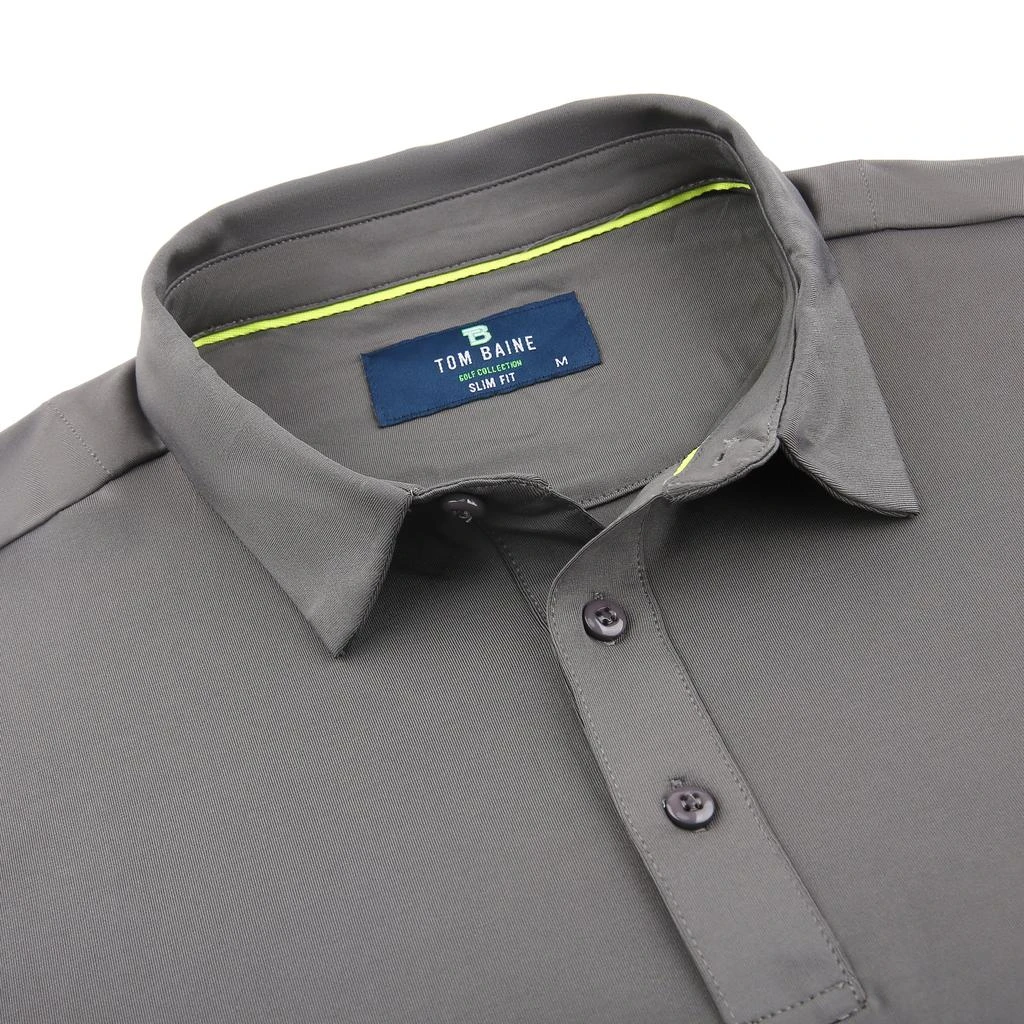 Tom Baine Men's Performance Solid Four-Way Stretch Golf Polo 3