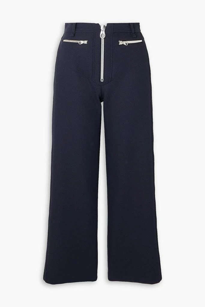 Meryll Rogge Zip-detailed cotton-blend gabardine straight-leg pants 1