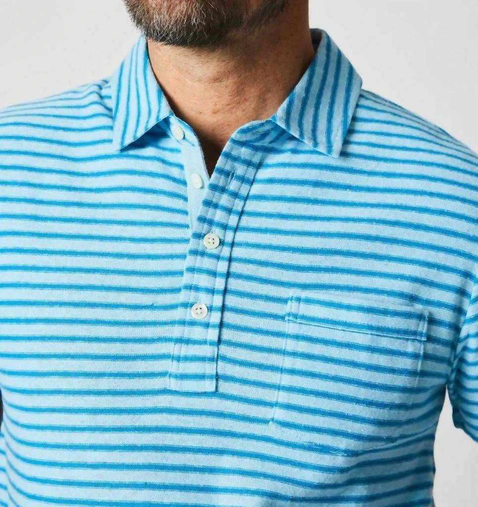 Billy Reid Billy Reid - Stripe Hemp Cotton Polo Shirt 3