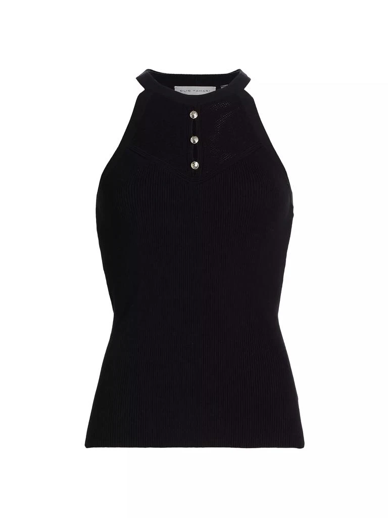 Tahari Jylian Halter Neck Knit Top 1