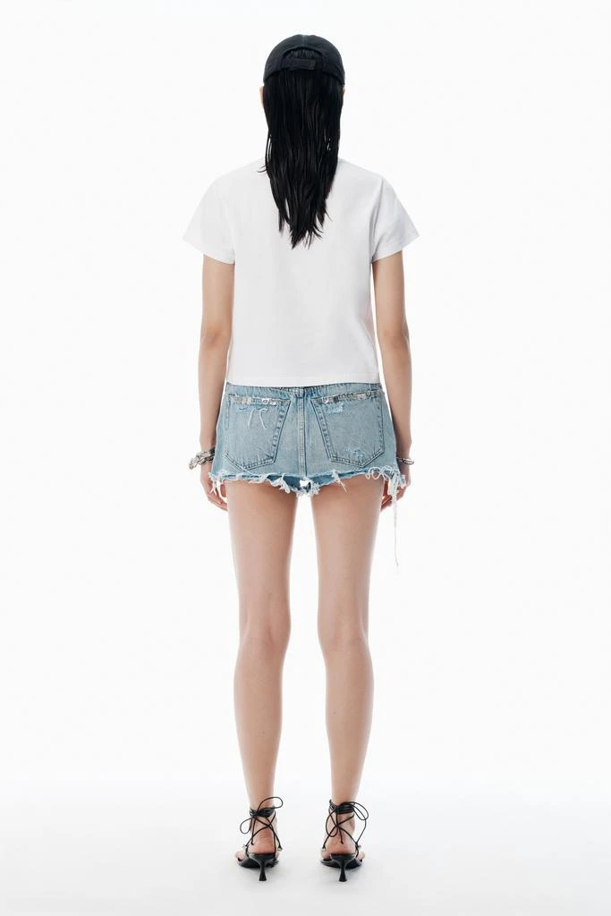 Alexander Wang White Crystal Hotfix & Cotton Logo Tee 4