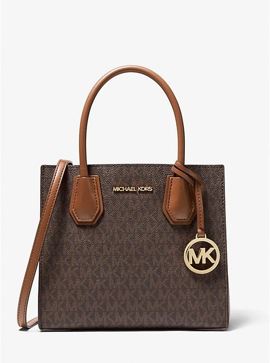 michael_kors Mercer Medium Logo and Leather Accordion Crossbody Bag
