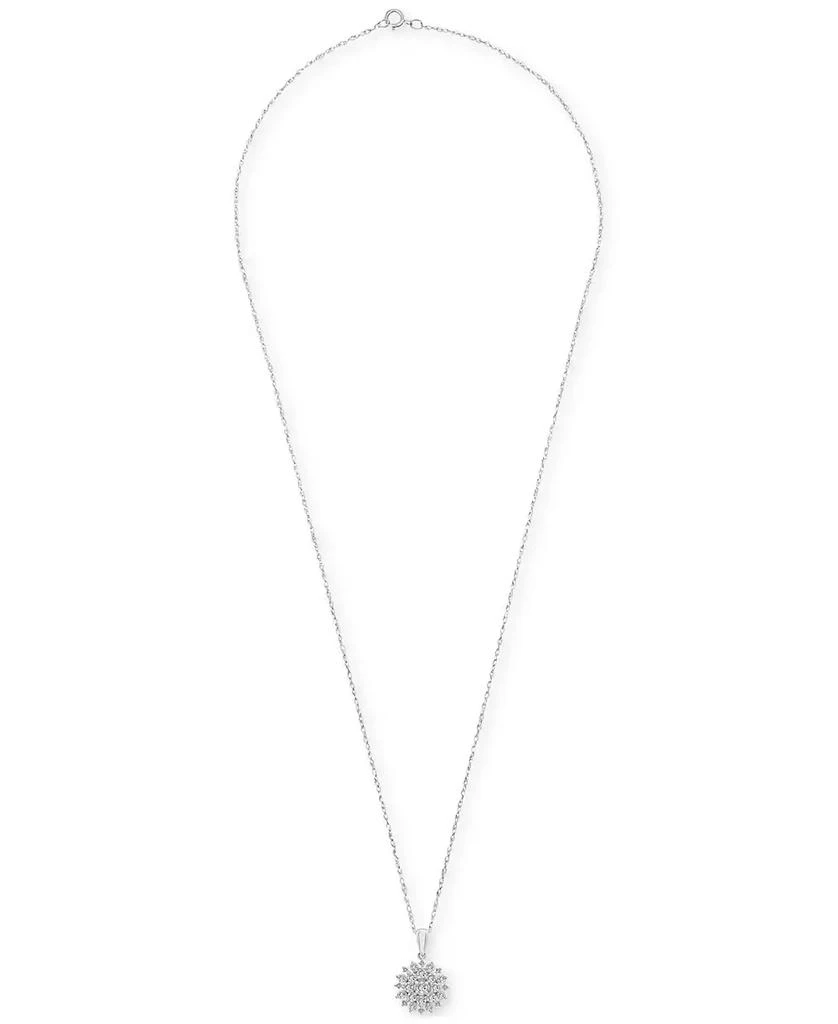 Macy's 2-Pc. Set Diamond Cluster Pendant Necklace & Matching Stud Earrings (1 ct. t.w.) in 14k White Gold, Created for Macy's 7