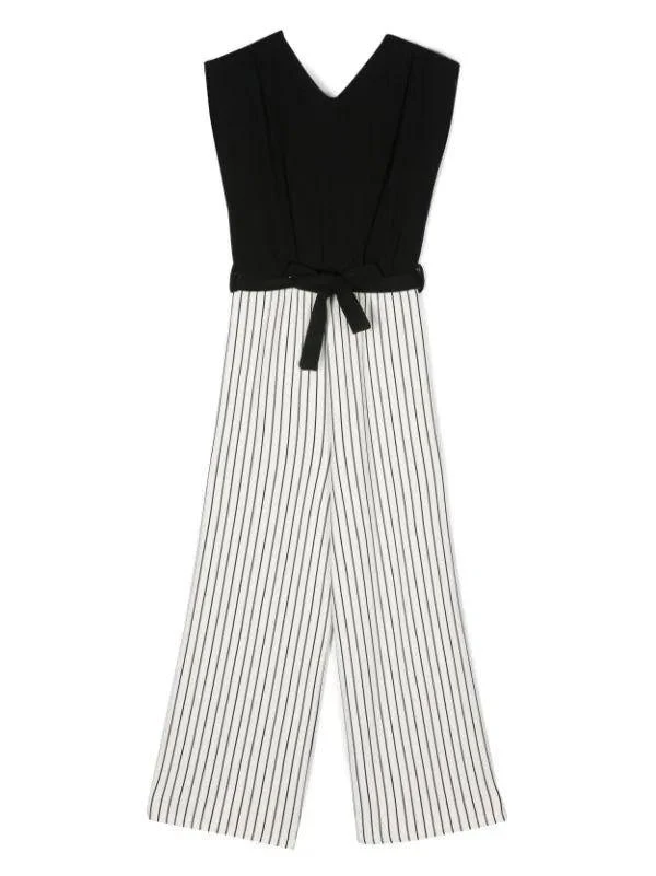 LIU •JO Liu Jo Kids V-Neck Striped Jumpsuit