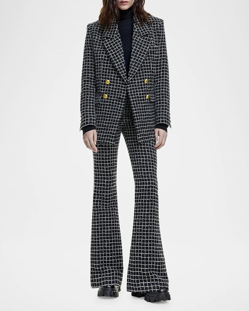 Smythe Grid Tweed Oversized Double-Breasted Blazer 2