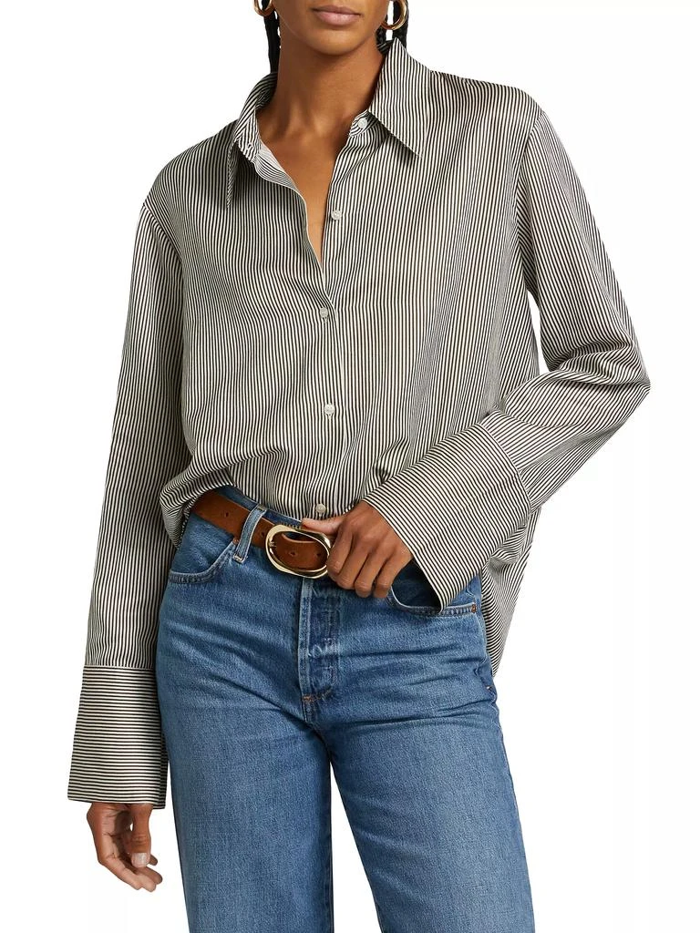 Citizens of Humanity Camilia Striped Cotton-Silk Shirt 3