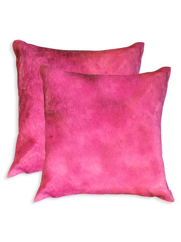 Natural 2-Pack Square Cowhide Pillow Set