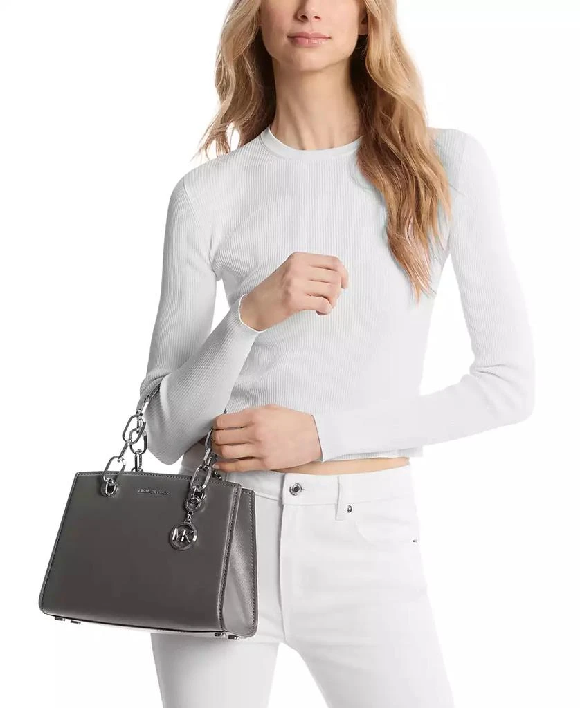 Michael Kors Cynthia Small North South Leather Satchel 3