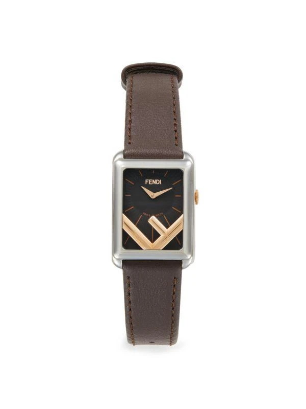 Fendi Run Away Stainless Steel & Leather Strap Watch/22.5MM 1