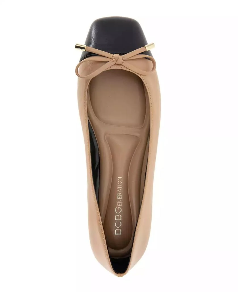 BCBG Women's Hartly Square Toe Bow Ballet Flats 4