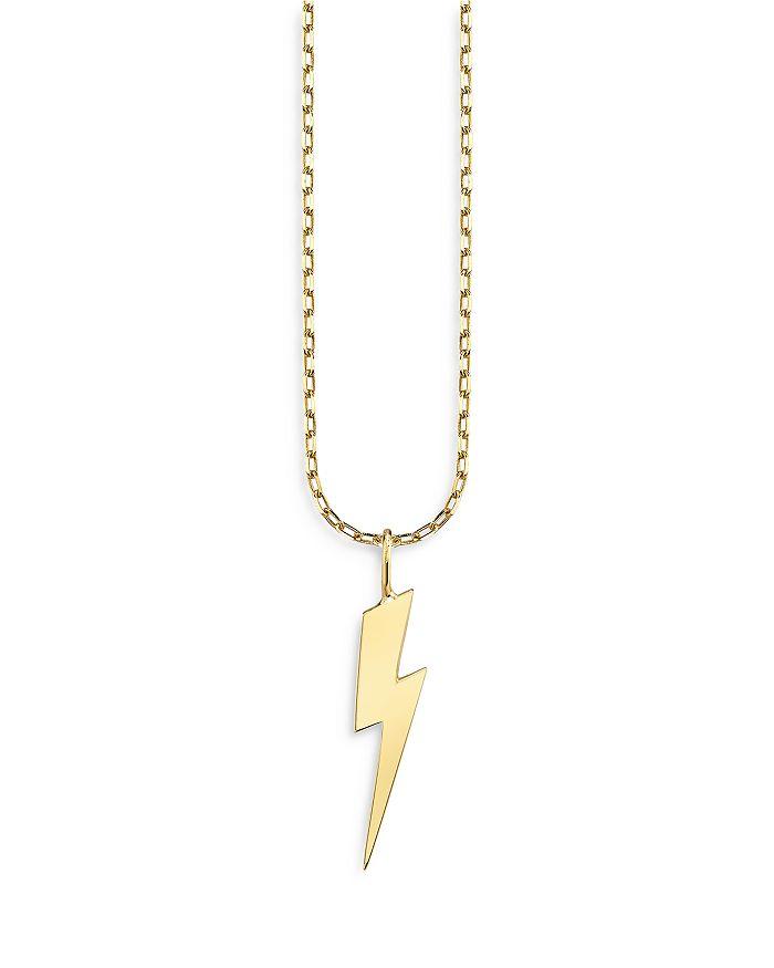 Sydney Evan 14K Yellow Gold Pure Lightning Bolt Pendant Necklace, 16"