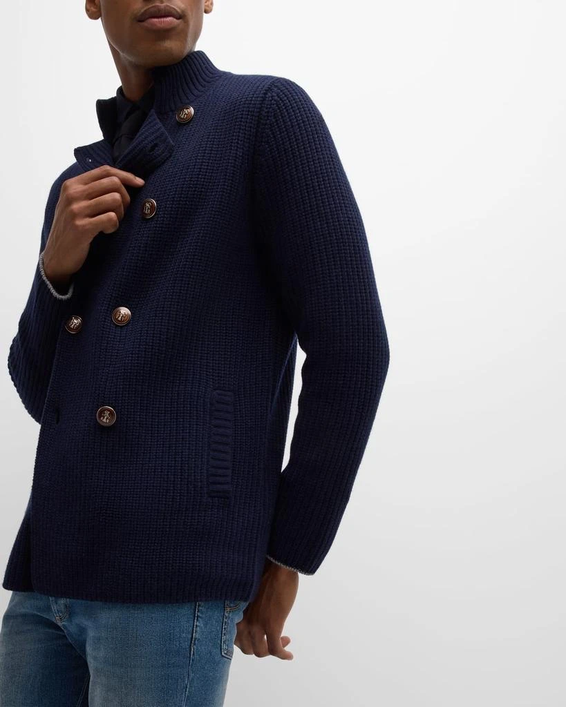 Brunello Cucinelli Men's Knit Double-Breasted Cardigan 6