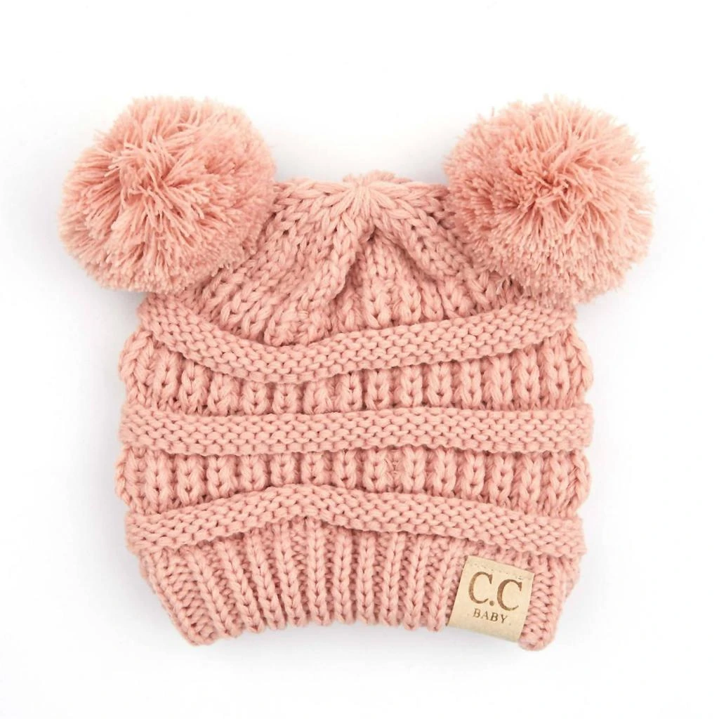 C.C BEANIE C.C Beanie - Baby Double Fur Pom Beanie