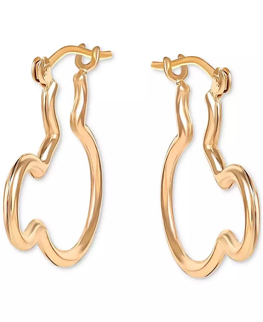 Disney Mickey Mouse Silhouette Small Hoop Earrings in 10k Yellow Gold (3/4") 4