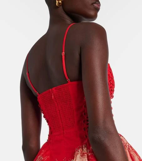 chinese dress ladies Zimmermann Alight Flare Mini Dress Red Floral