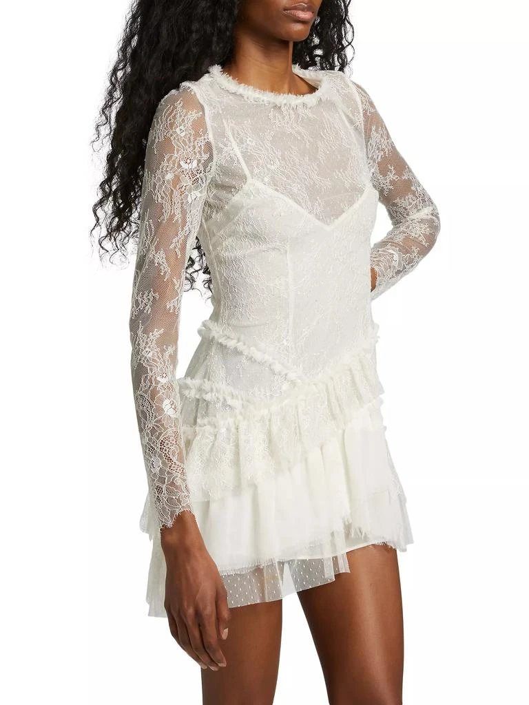 LOVESHACKFANCY Amberleigh Lace Ruffle Minidress 4
