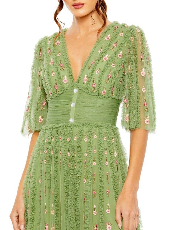 Mac Duggal Ruffle Floral A Line Gown 3