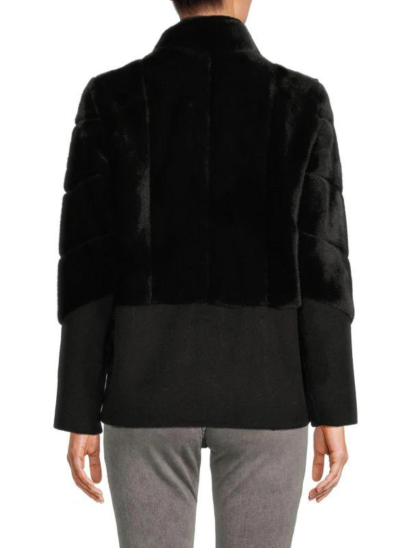 BELLE FARE Wool & Faux Mink Fur Jacket 2