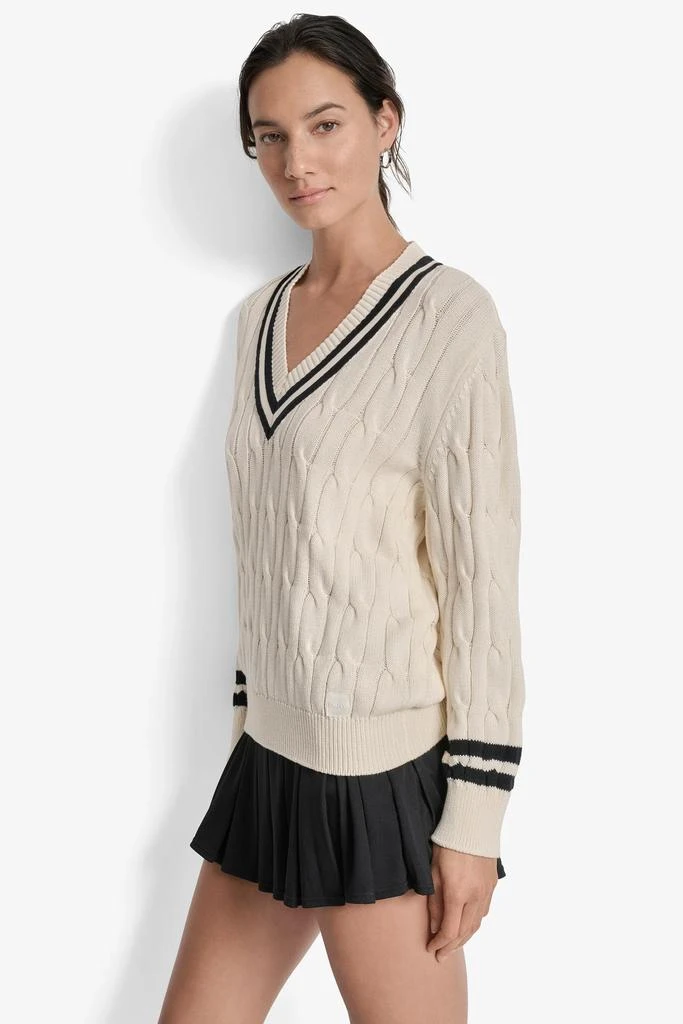 DKNY CABLE-KNIT TIPPED SWEATER 3