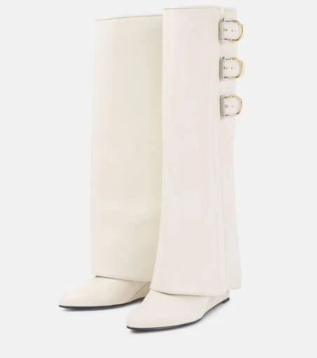 Givenchy Shark Lock Buckles leather knee-high boots 5