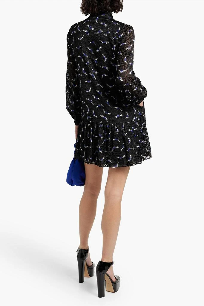 DIANE VON FURSTENBERG Akila tie-neck printed fil coupé mini dress 3