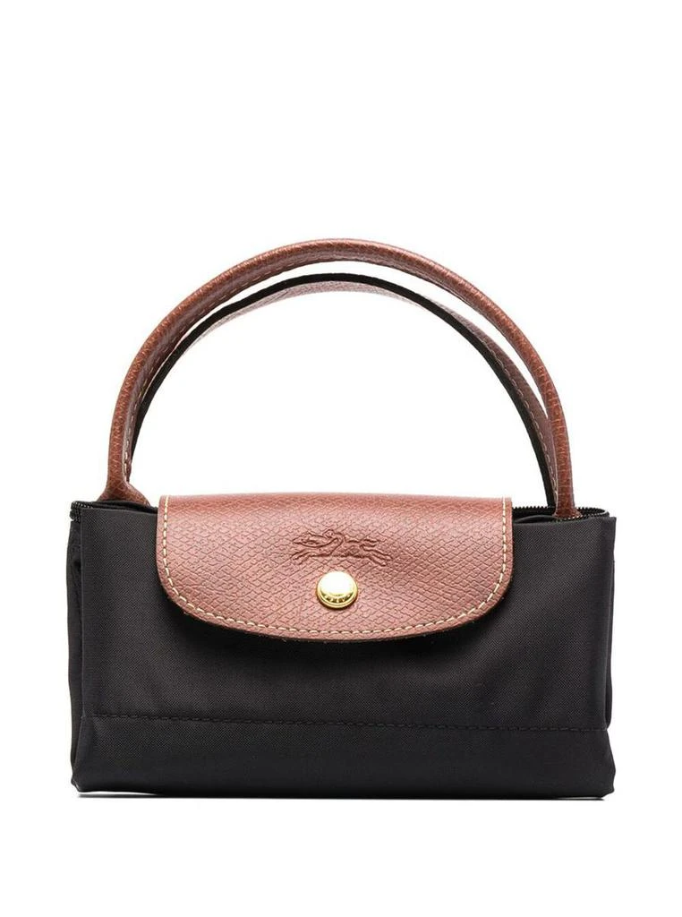 Longchamp 'Le Pliage S' Black Handbag With Engraved Logo In Recycled Canvas Woman 1
