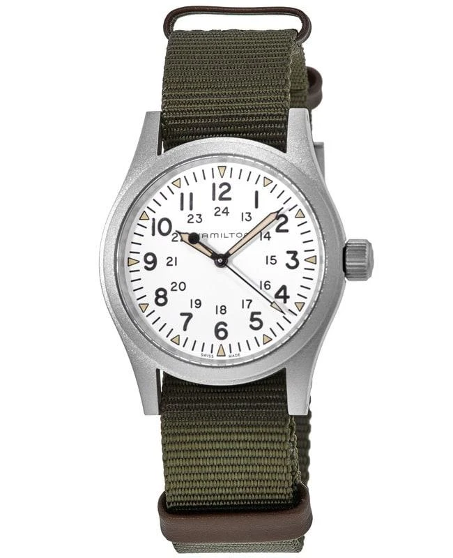 Hamilton Hamilton Khaki Field Mechanical White Dial Fabric Strap Men's Watch H69439411 1