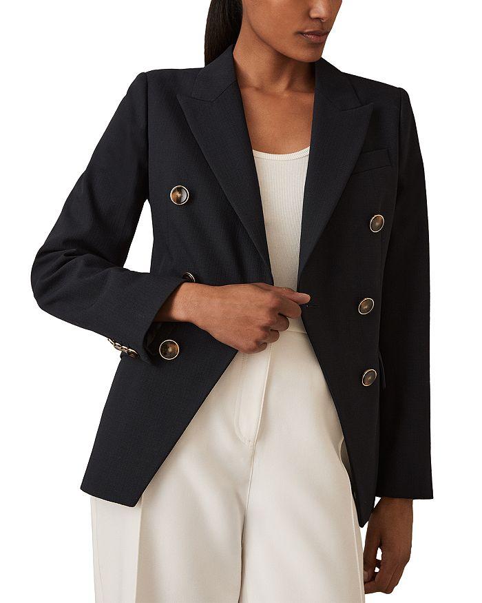 REISS Lia DNA Double Breasted Blazer Navy