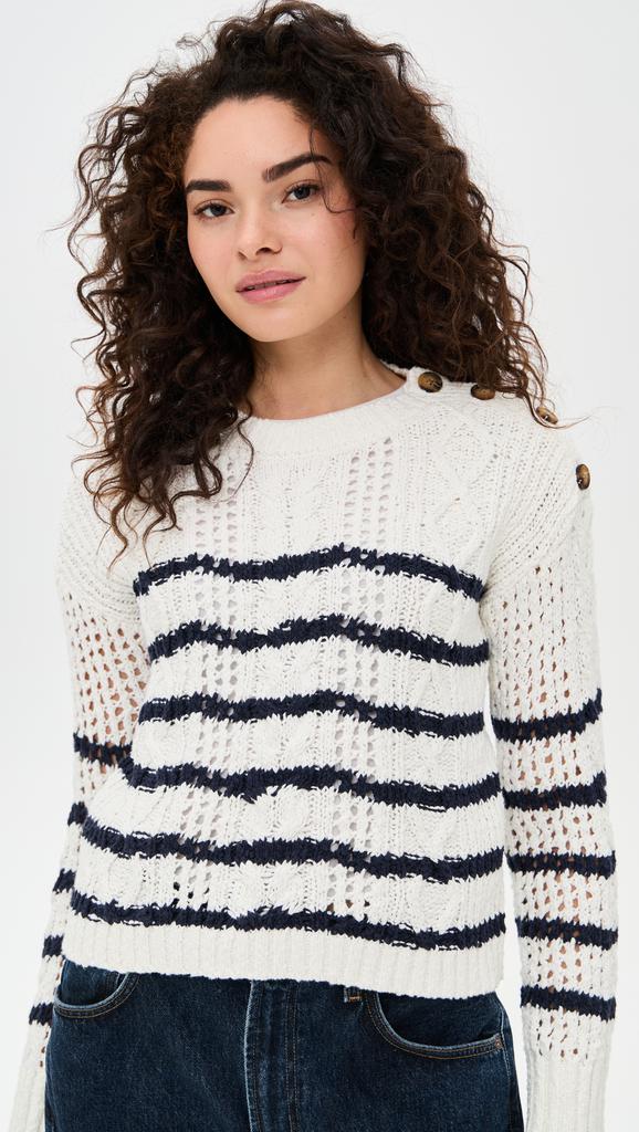 Stateside Striped Long Sleeve Crew Sweater