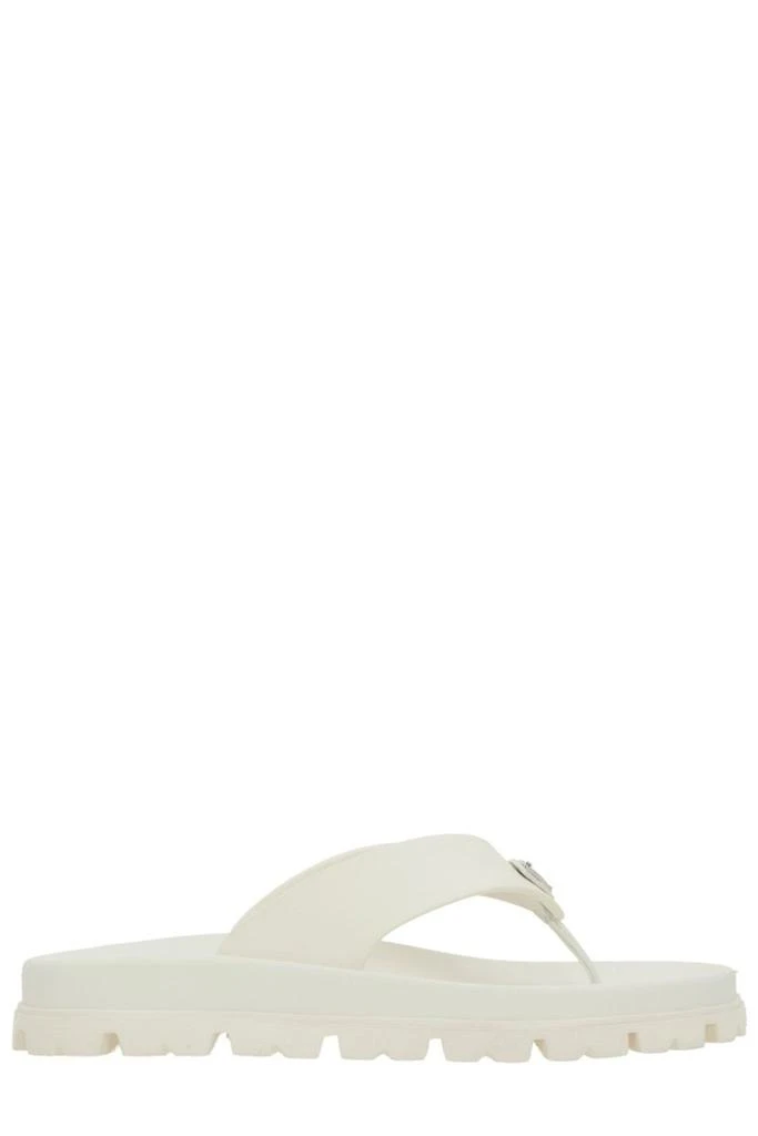 Prada Prada Logo Plaque Round-Toe Flip Flops 1