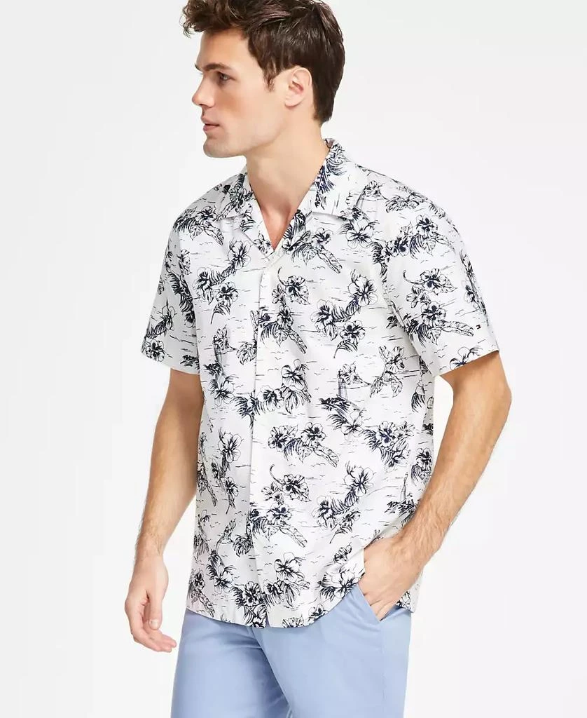 Tommy Hilfiger Men's Printed Short Sleeve Flex Poplin Shirt 4