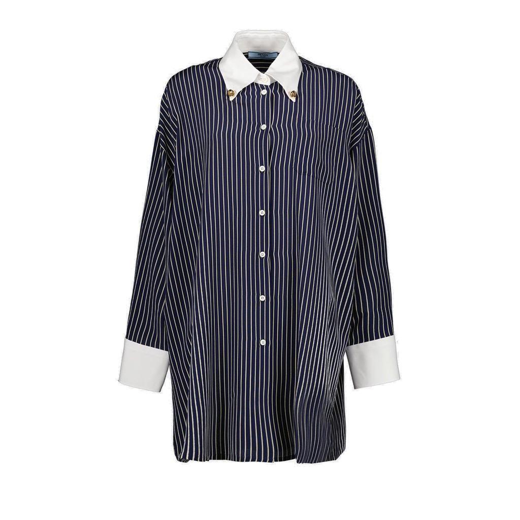 ワンピース PRADA ARMY GREEN COTTON BLEND DRESS Prada Army Green Cotton Blend Dress | italist