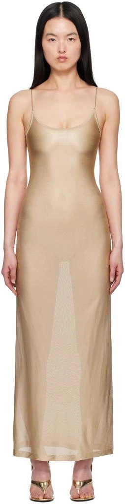 Alaïa Beige Knit Slip Dress
