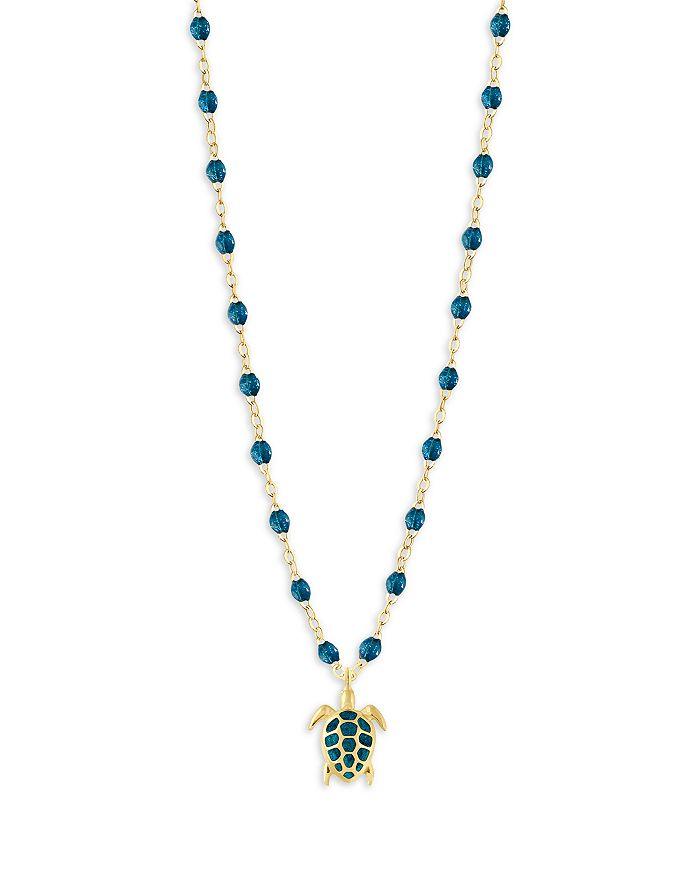 Gigi Clozeau 18K Yellow Gold Voyage Resin Bead Turtle Pendant Necklace, 16.1-16.5"