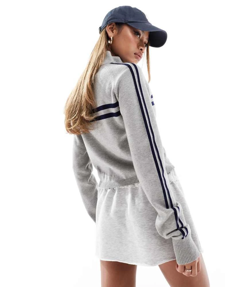 Edikted Edikted Roxanne Zip Up Knit Cardigan in grey 4