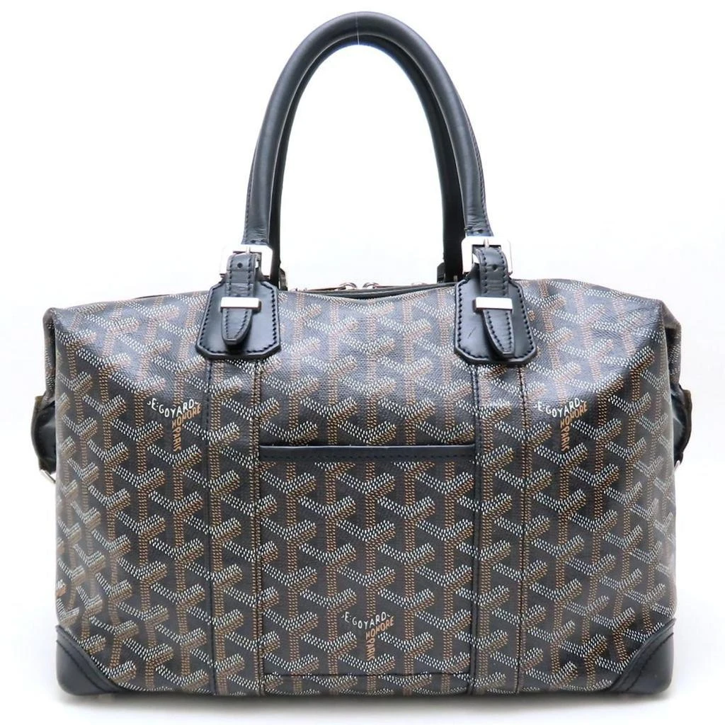 Goyard Coated Canvas Leather Boston Bag Handbag (Pre-Owned)