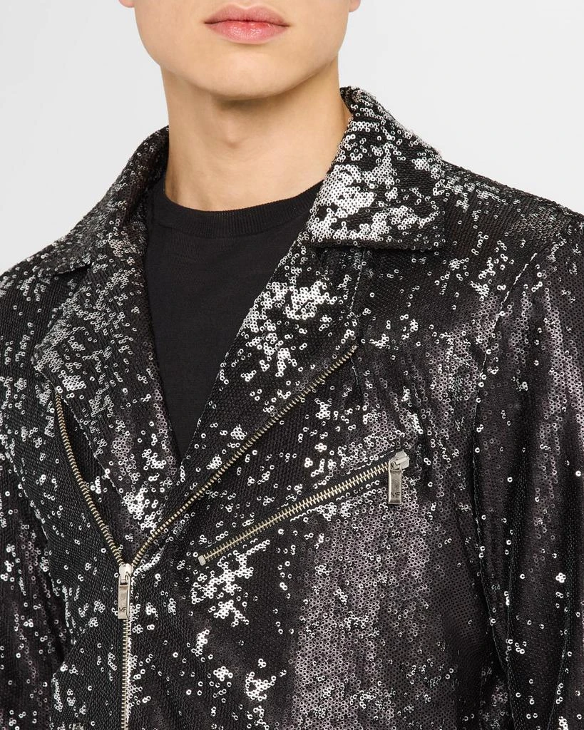 MONFRÈRE Men's Blake Noir Paillette Moto Jacket 5