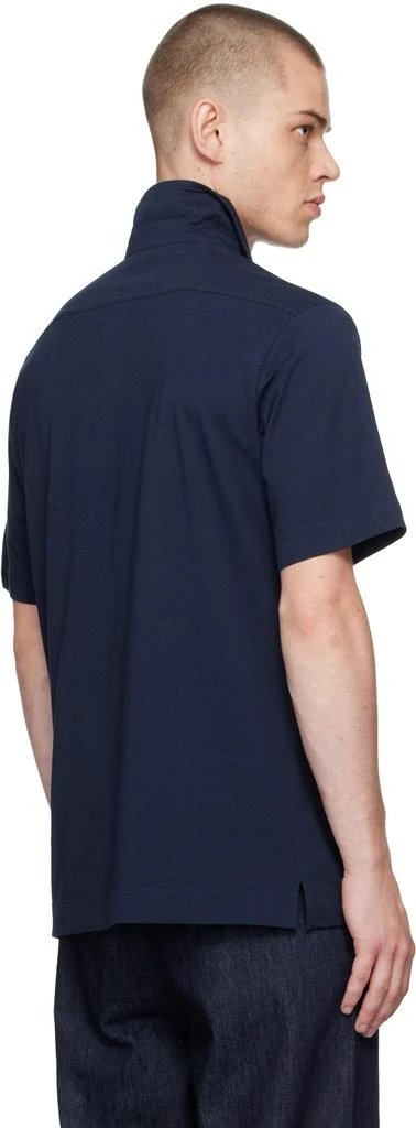 Dries Van Noten Navy Spread Collar Polo 3